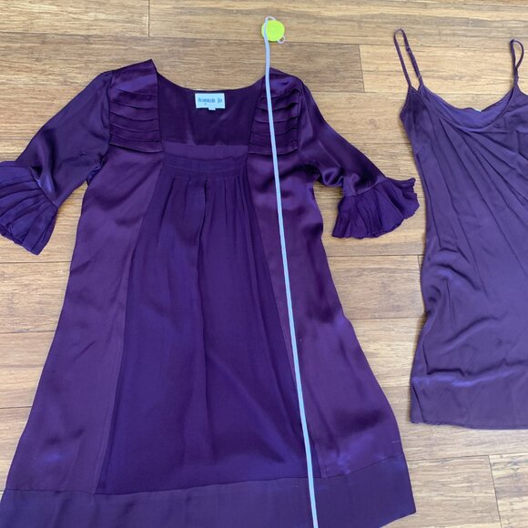 Hannah Jo 2-piece Amethyst Silk Charmeuse Cocktail Dress Womens M ~2008 - Picture 6 of 15